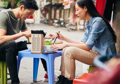 Hanoi Street Food On Low Chairs