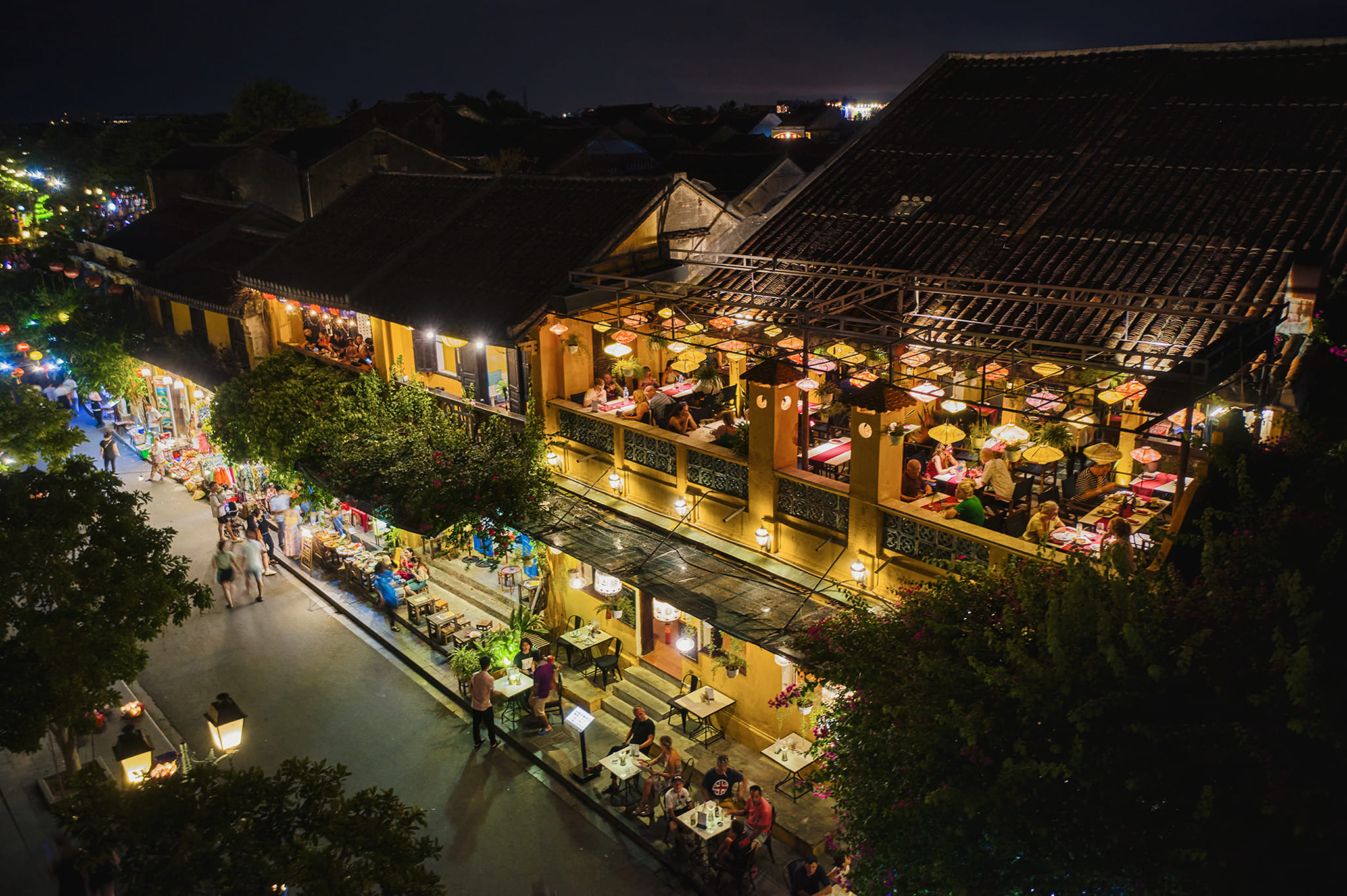 The Cargo restaurant in Hoi An at night