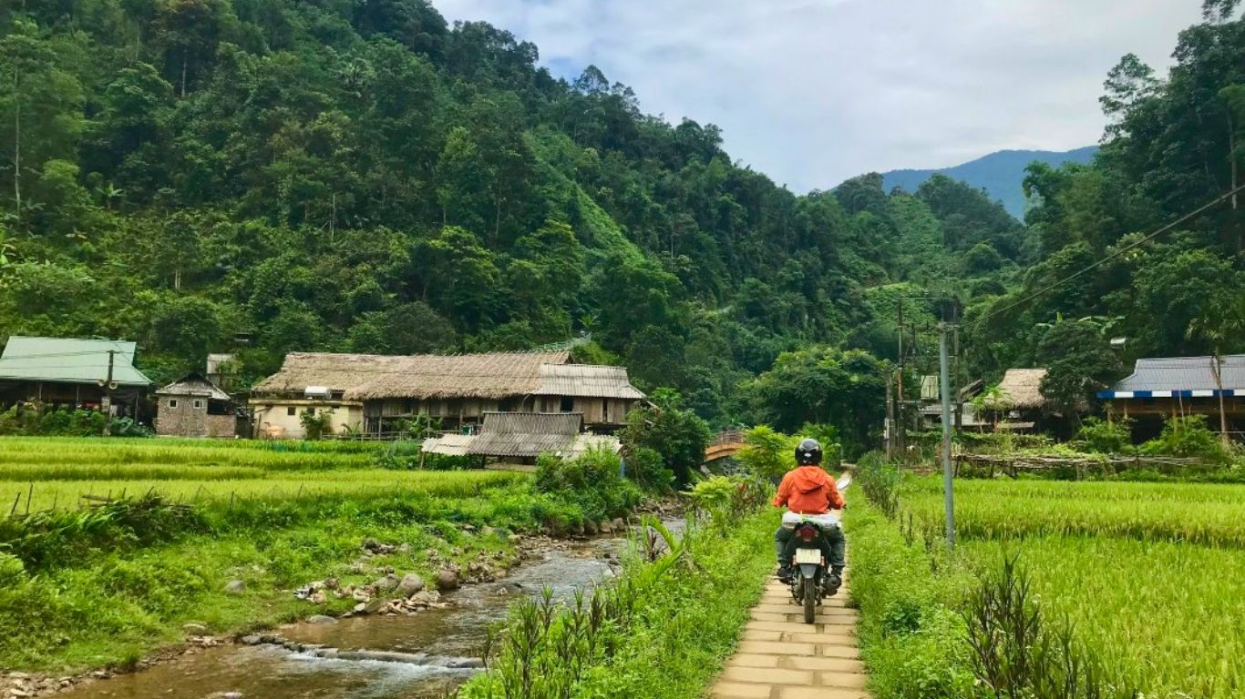 Traveling by motorbike