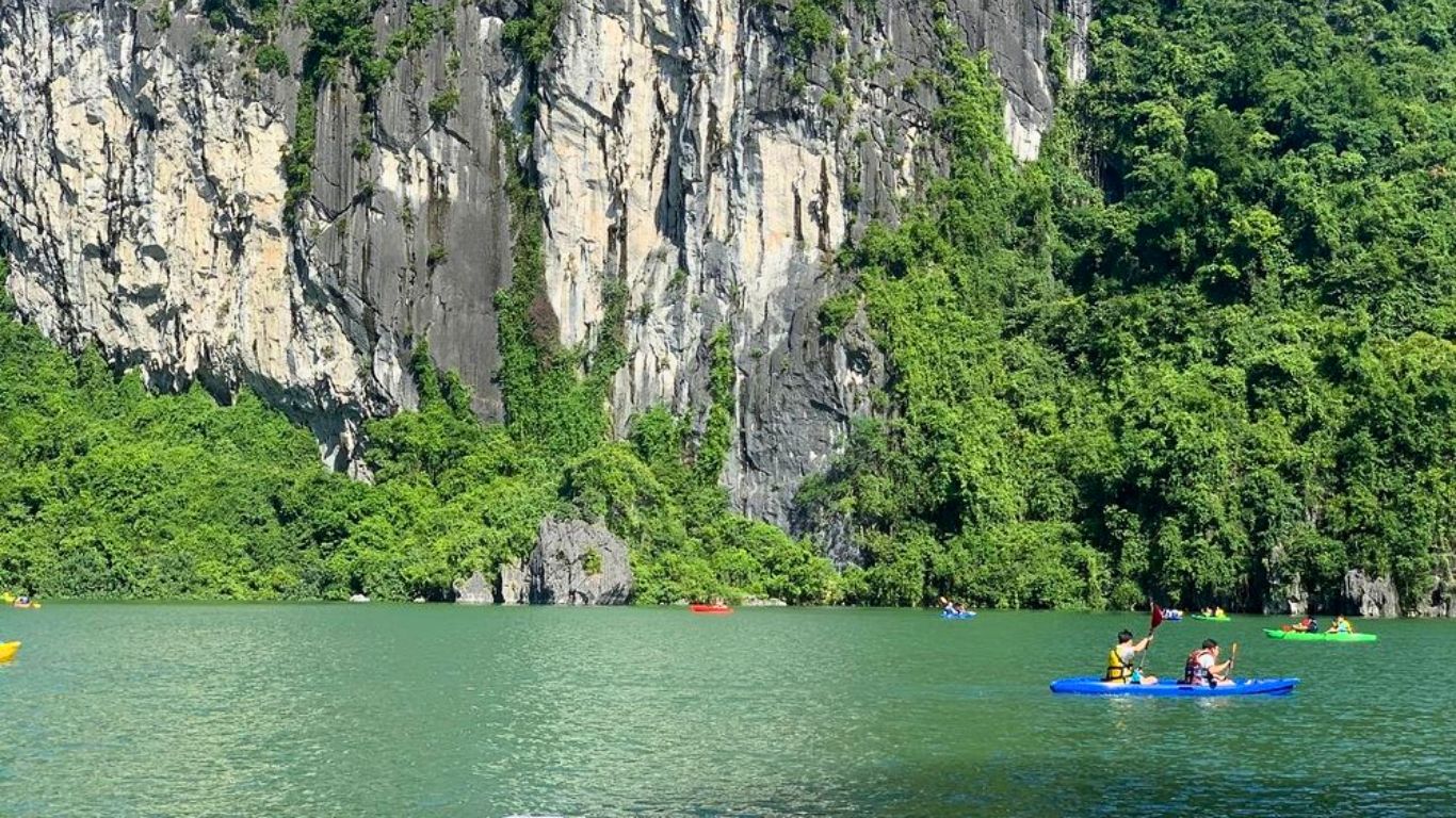 Kayaking is a must-do when visiting Halong Bay in December