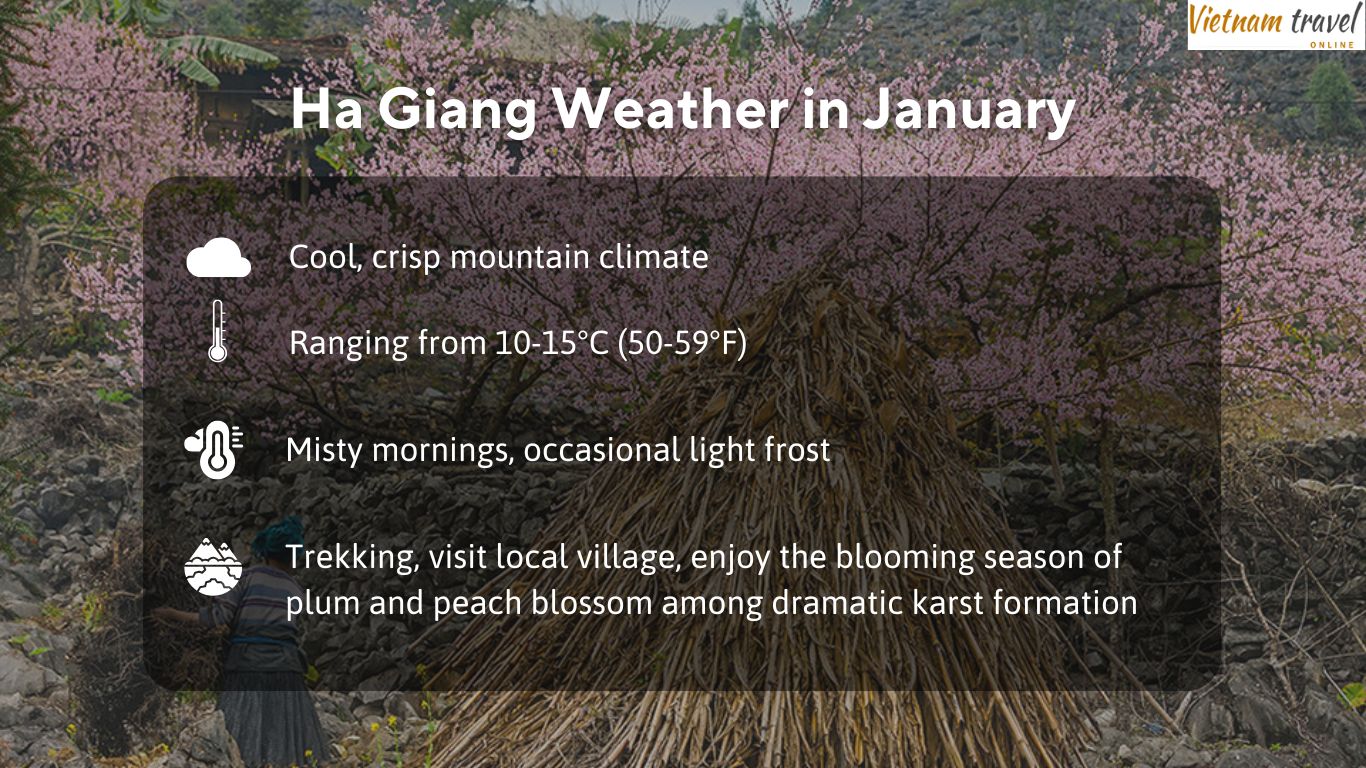 infographic about Ha Giang weather in January overview 