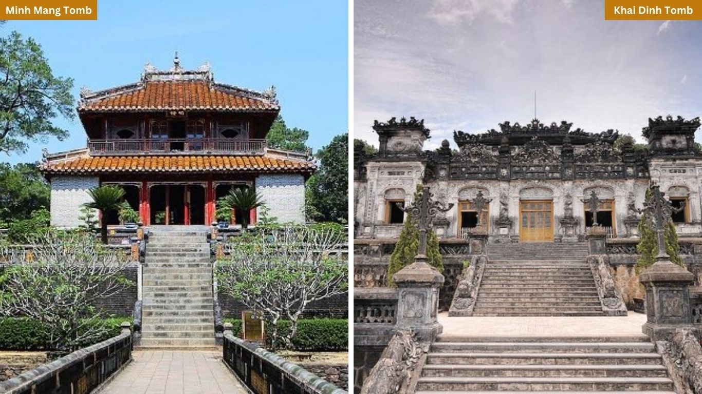 Minh Mang and Khai Dinh tomb