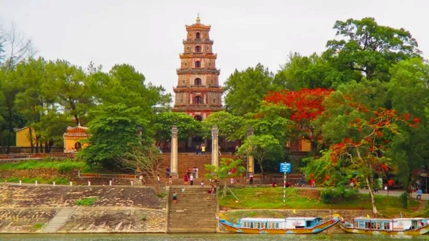 Thien Mu Pagoda from Perfume River